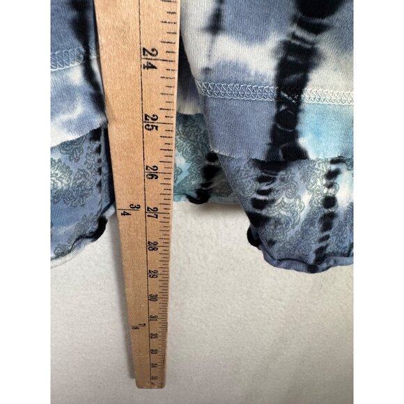 Glima tie dye trim detail top boho retro 90s sz L - Picture 6 of 6